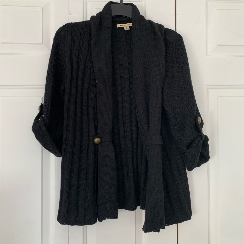 Carolyn Taylor Black Knit Cardigan